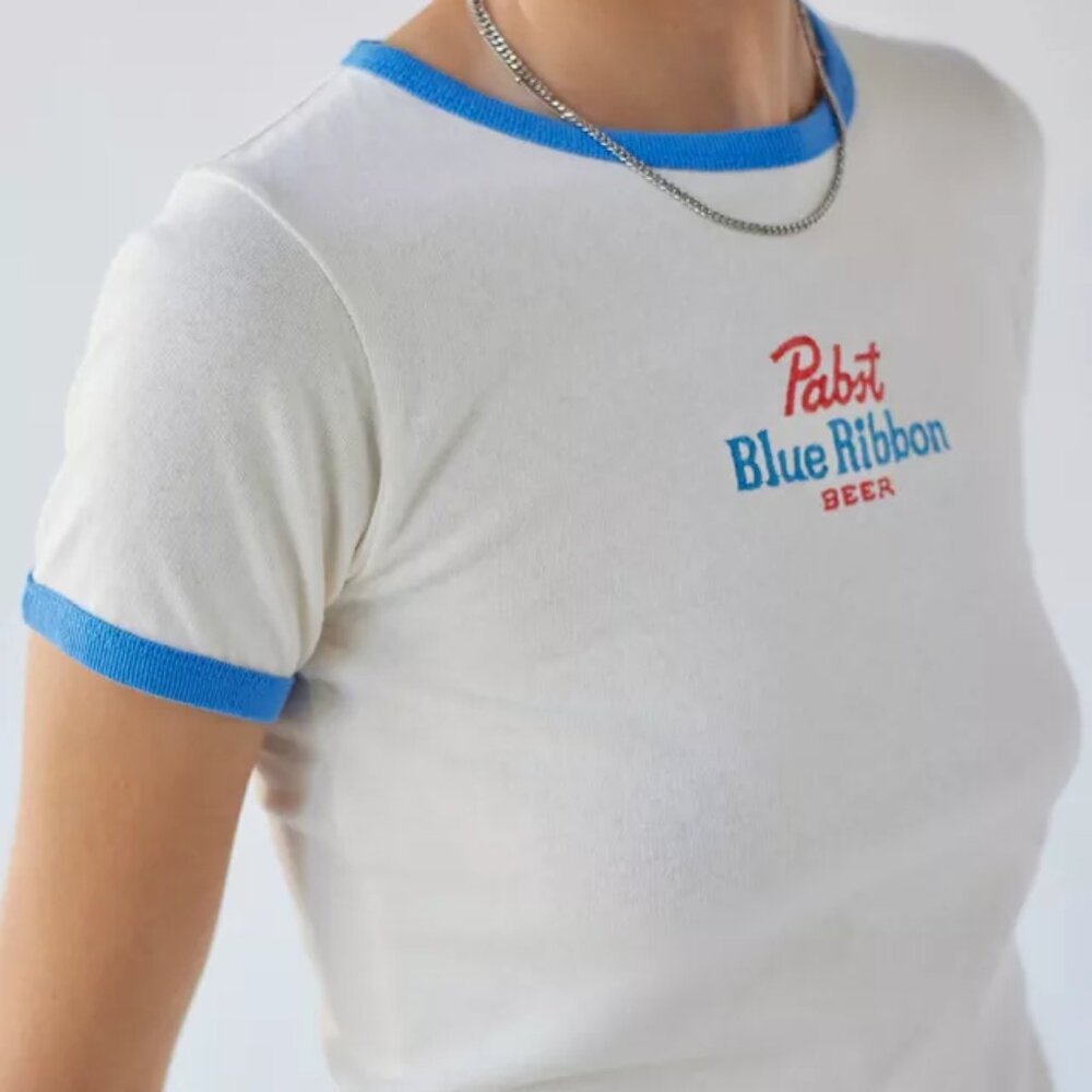 Urban Outfitters Pabst Blue Ribbon Cropped Tee Size L